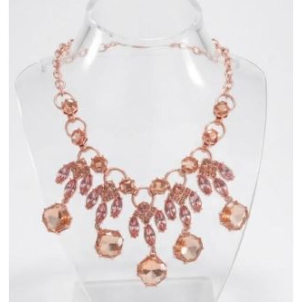 Banana Republic Brilliant Mirror Gemstones Cascading Necklace NWT 110 GOLD